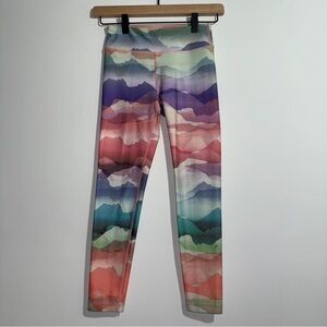 DSG Girls Performance Leggings Mountain‎ Print Multicolor Size Small 8-9